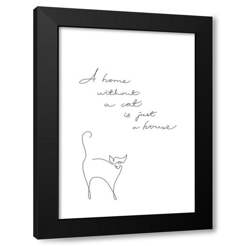 Without a cat Black Modern Wood Framed Art Print with Double Matting by 1x Studio II