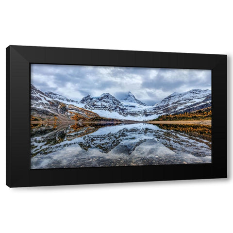 Assiniboine reflection Black Modern Wood Framed Art Print by Lin, Ning