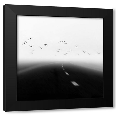 haste Black Modern Wood Framed Art Print with Double Matting by Nodeh, Mostafa