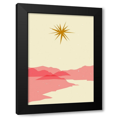 Sunny landscape Black Modern Wood Framed Art Print by NKTN