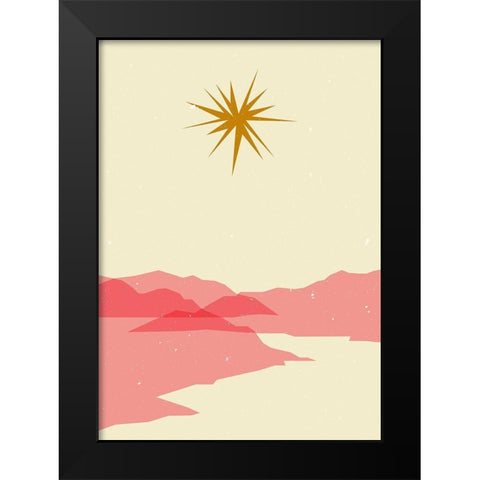 Sunny landscape Black Modern Wood Framed Art Print by NKTN