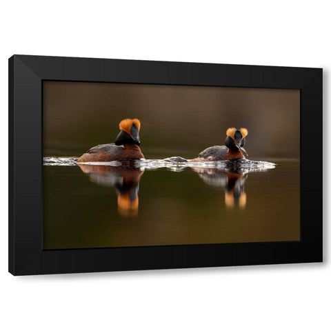 Breakfast Black Modern Wood Framed Art Print by The Jar