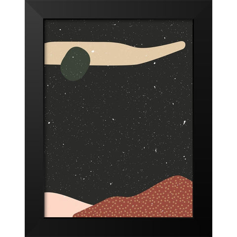 Abstract composition 3 Black Modern Wood Framed Art Print by NKTN