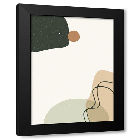 Abstract composition 8 Black Modern Wood Framed Art Print with Double Matting by NKTN