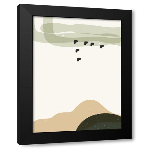 Abstract composition 9 Black Modern Wood Framed Art Print with Double Matting by NKTN