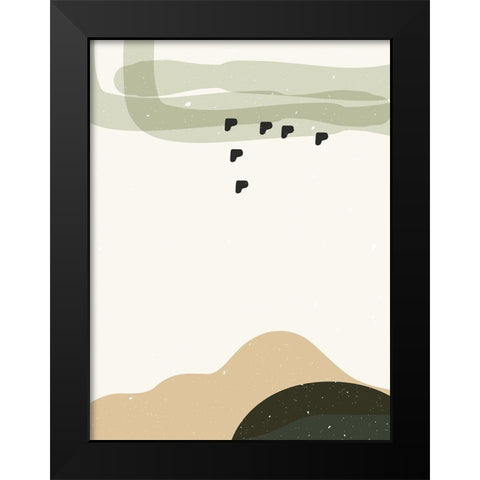 Abstract composition 9 Black Modern Wood Framed Art Print by NKTN