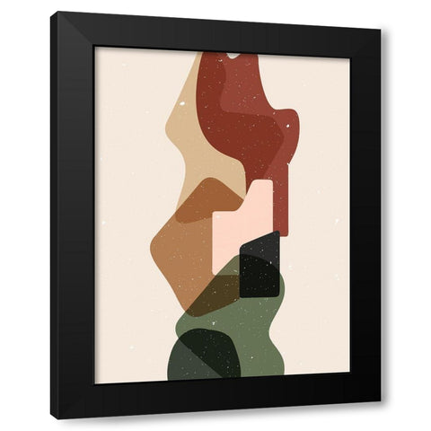 Abstract composition 12 Black Modern Wood Framed Art Print with Double Matting by NKTN