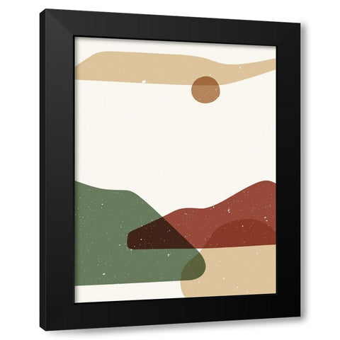 Abstract composition 13 Black Modern Wood Framed Art Print with Double Matting by NKTN