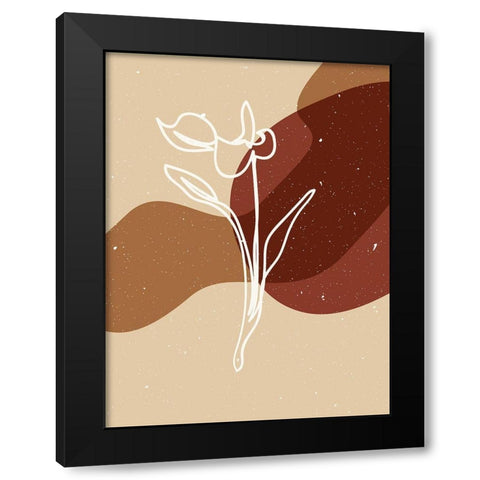 Abstract composition 15 Black Modern Wood Framed Art Print with Double Matting by NKTN