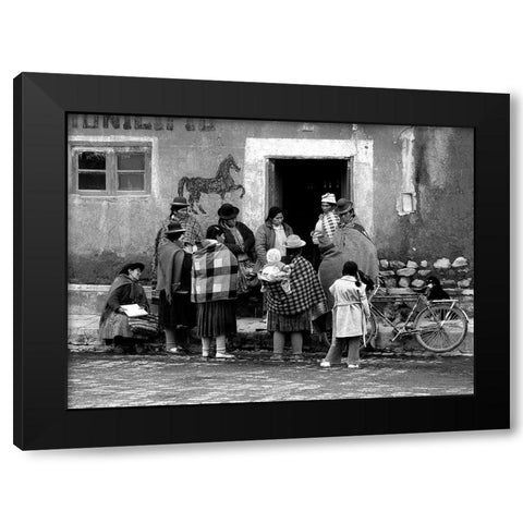 Town Council In Pukara Black Modern Wood Framed Art Print with Double Matting by Pizzocaro, Giorgio