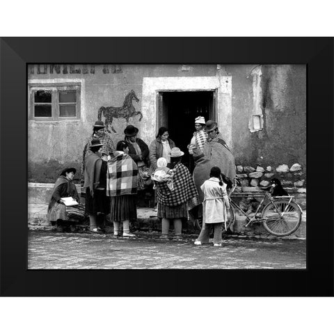 Town Council In Pukara Black Modern Wood Framed Art Print by Pizzocaro, Giorgio