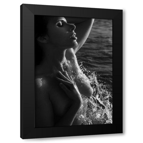 Cooling My Chest Black Modern Wood Framed Art Print by Lazzarotti, Paolo