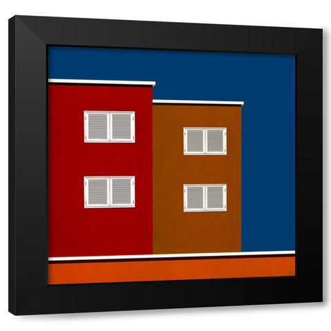 Urban abstract Black Modern Wood Framed Art Print by Schuster, Inge