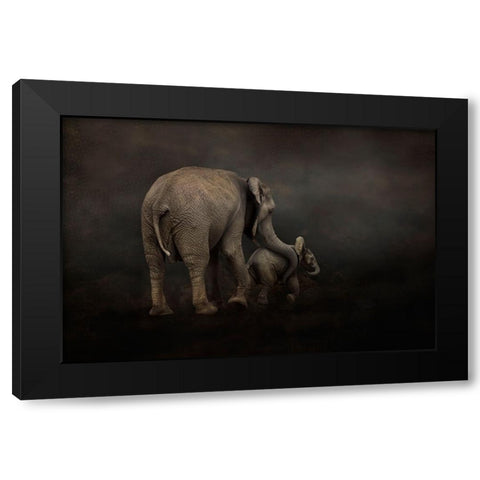 I Hold You Black Modern Wood Framed Art Print by Wisniowska, Krystina