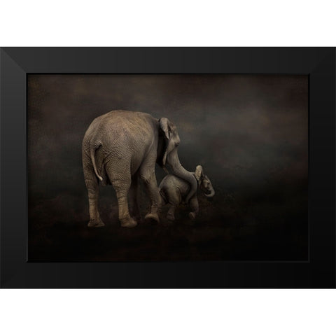 I Hold You Black Modern Wood Framed Art Print by Wisniowska, Krystina