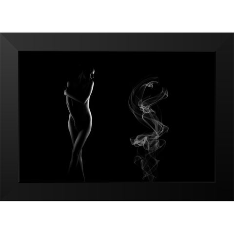 Noir Black Modern Wood Framed Art Print by Das, Prithul