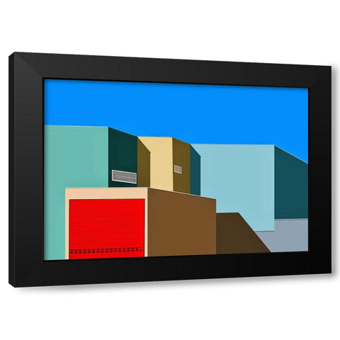 Urban textures - Jokneam industrial park Black Modern Wood Framed Art Print by Orbach, Arnon