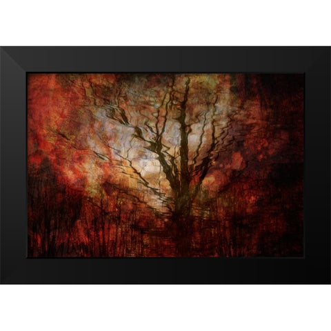 Forest on fire Black Modern Wood Framed Art Print by Van Krimpen, Brigitte