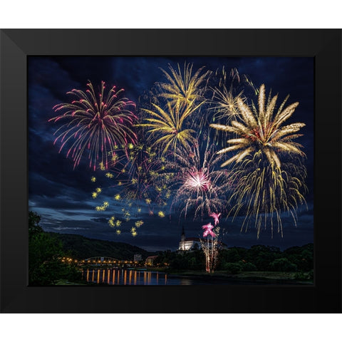 celebration Black Modern Wood Framed Art Print by Rosenkrancova, Ilona