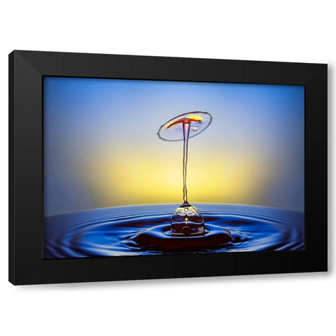 Drops Dance Black Modern Wood Framed Art Print with Double Matting by Sayadi, Yousef