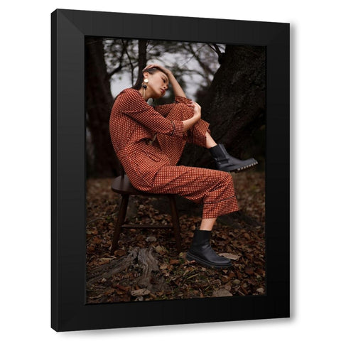 Riko Black Modern Wood Framed Art Print with Double Matting by Aoyama, Koichi