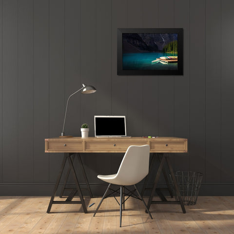 Dock Black Modern Wood Framed Art Print by Zhou, Steven