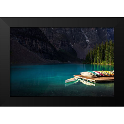 Dock Black Modern Wood Framed Art Print by Zhou, Steven