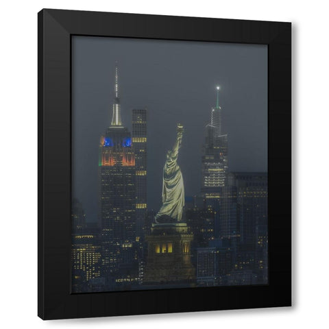 Foggy night Black Modern Wood Framed Art Print with Double Matting by Liu, Yanny
