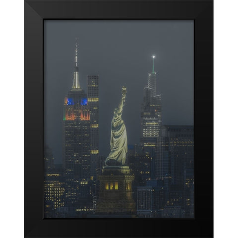 Foggy night Black Modern Wood Framed Art Print by Liu, Yanny
