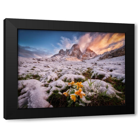 Frozen Sunrise Black Modern Wood Framed Art Print by A. Godovikov, Ivan