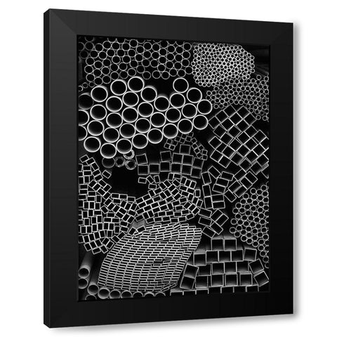 Shape Black Modern Wood Framed Art Print by Dong Hee, Han