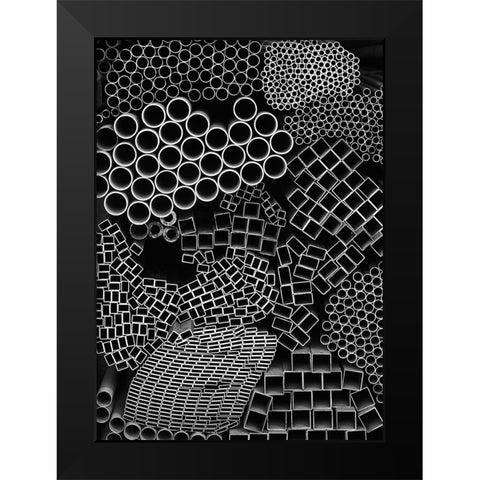 Shape Black Modern Wood Framed Art Print by Dong Hee, Han