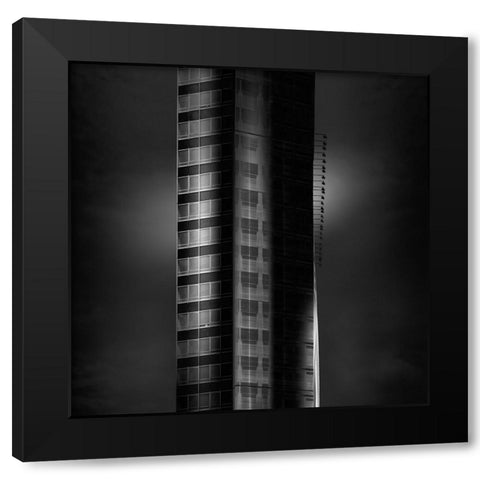 Building Black Modern Wood Framed Art Print with Double Matting by Di Sebastiano, Pietrino