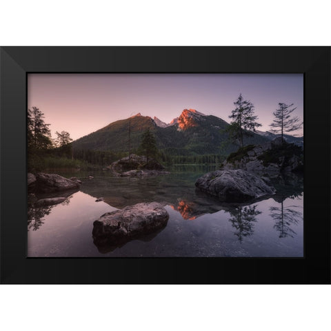 The Suns Kiss Black Modern Wood Framed Art Print by Riml, Ludwig