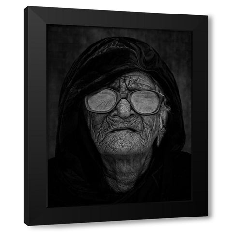 Grandma Black Modern Wood Framed Art Print with Double Matting by Nayyer Reza, Sayyed