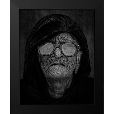 Grandma Black Modern Wood Framed Art Print by Nayyer Reza, Sayyed