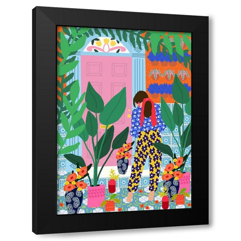 Inside My Personal Garden Black Modern Wood Framed Art Print with Double Matting by Mascaro, Rafaela