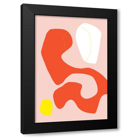 Coral Dancer Black Modern Wood Framed Art Print by Sawall, Anastasia