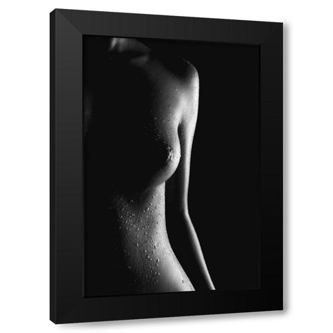 Shape Of You Black Modern Wood Framed Art Print with Double Matting by Das, Prithul