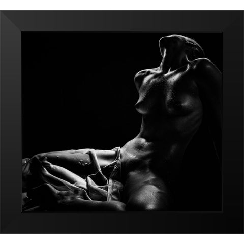 Wet Clothes Black Modern Wood Framed Art Print by Valevicius, Aurimas