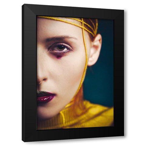 Yellow touch Black Modern Wood Framed Art Print with Double Matting by Bolgov (Axe), Ruslan