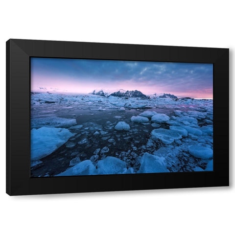 Jokulsarlon Black Modern Wood Framed Art Print with Double Matting by Martin Castan, David