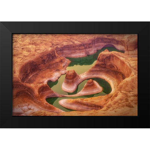 Reflection Canyon Black Modern Wood Framed Art Print by D. Tang, Lisa