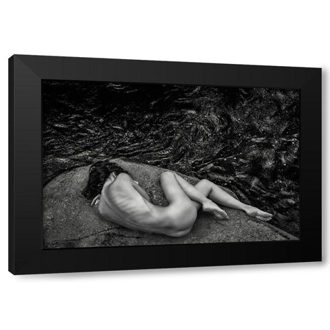 Black Gold Black Modern Wood Framed Art Print with Double Matting by Mannini, Roberto