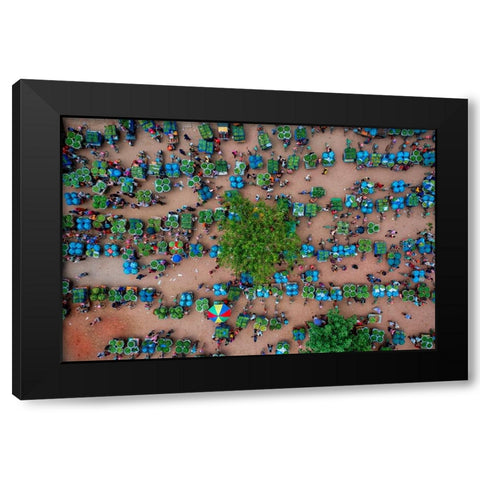 Wholesale Mango Market Black Modern Wood Framed Art Print with Double Matting by Khan Ronnie, Azim