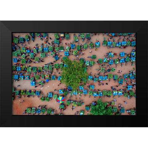 Wholesale Mango Market Black Modern Wood Framed Art Print by Khan Ronnie, Azim