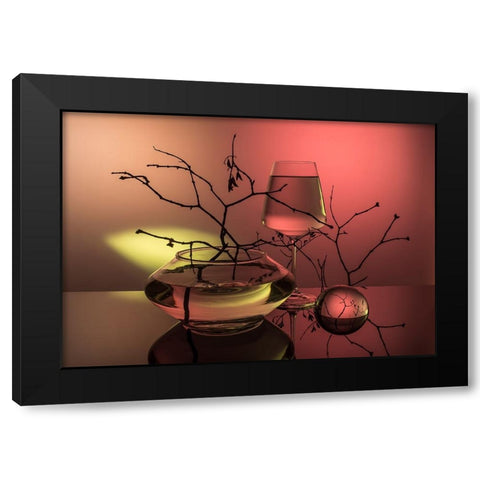 From The Series Qexperiments With Glassq Black Modern Wood Framed Art Print by Popov, Evgeniy
