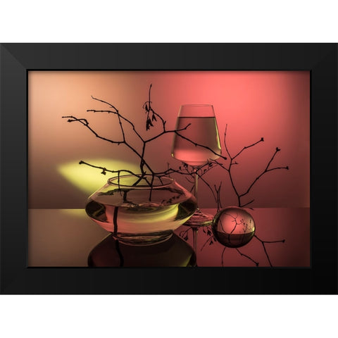 From The Series Qexperiments With Glassq Black Modern Wood Framed Art Print by Popov, Evgeniy