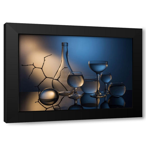 From The Series Qexperiments With Glassq Black Modern Wood Framed Art Print by Popov, Evgeniy