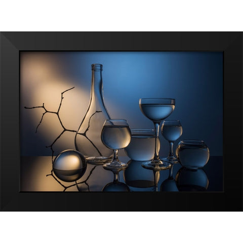 From The Series Qexperiments With Glassq Black Modern Wood Framed Art Print by Popov, Evgeniy